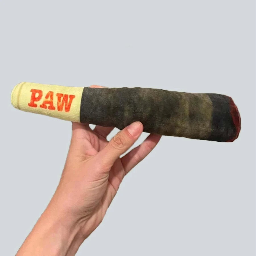 Cigar Design Plush Squeaky Chew Toy for Small & Medium Dogs - PETLUXE