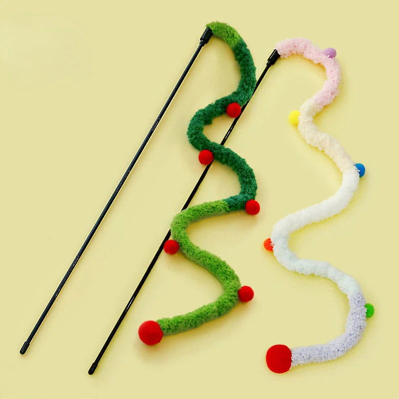 Interactive Feather Cat Teaser Wand with Christmas Design - PETLUXE