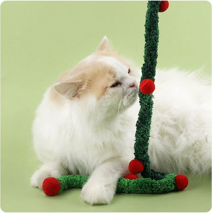 Interactive Feather Cat Teaser Wand with Christmas Design - PETLUXE