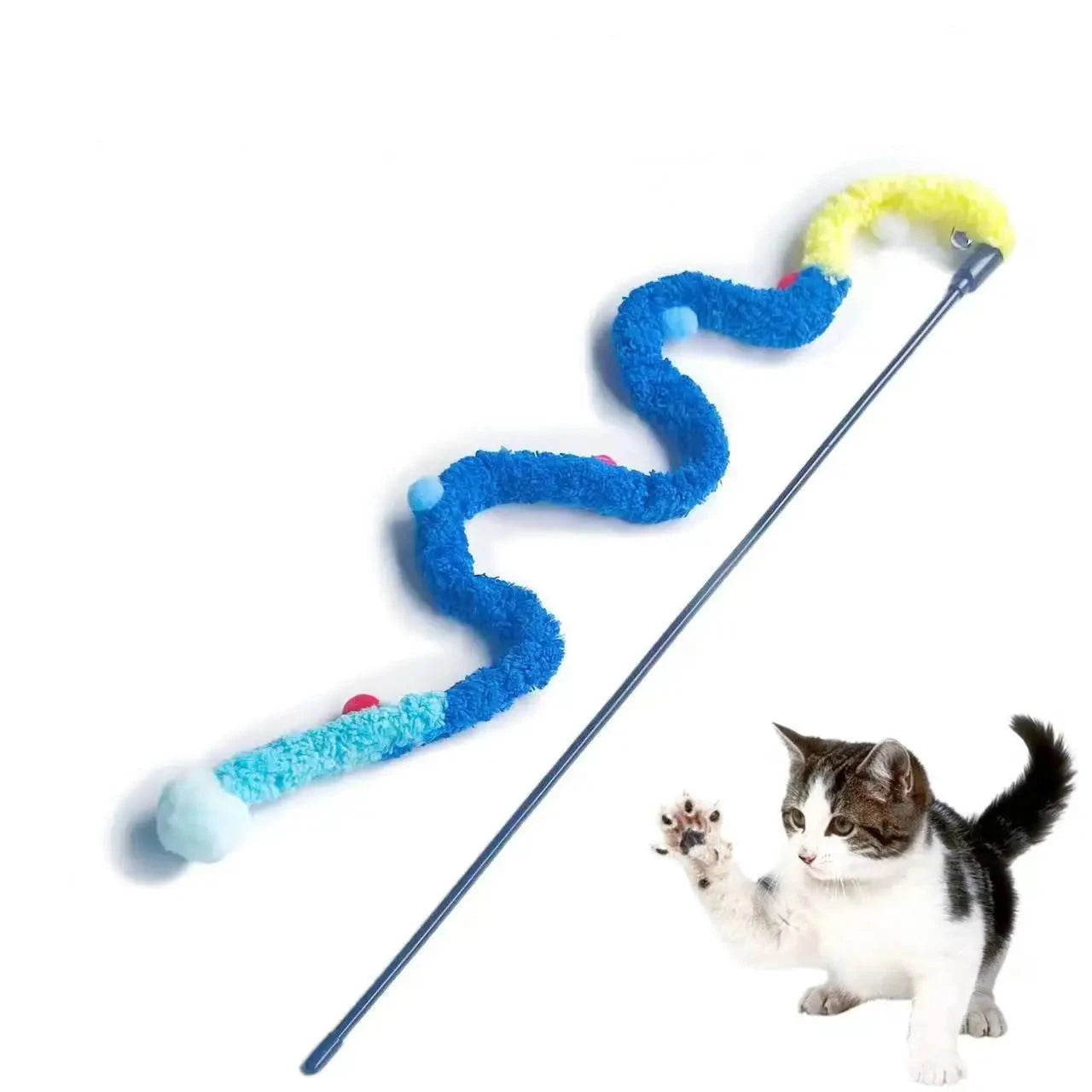 Interactive Feather Cat Teaser Wand with Christmas Design - PETLUXE