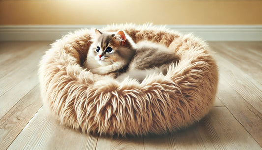 Enclosed Plush Round Cat Bed - Petluxe