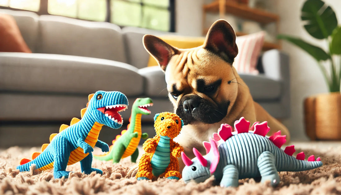 Dinosaur Shaped Plush Squeaky Dog Toy - Petluxe