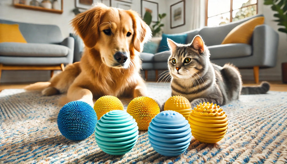 Squeaky Pet Chewing Ball for Tooth Cleaning - PETLUXE