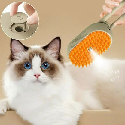 3-in-1 Electric Pet Steam Brush & Massager - PETLUXE