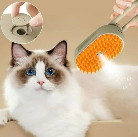 3-in-1 Electric Pet Steam Brush & Massager