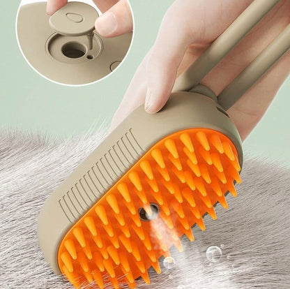 3-in-1 Electric Pet Steam Brush & Massager - PETLUXE