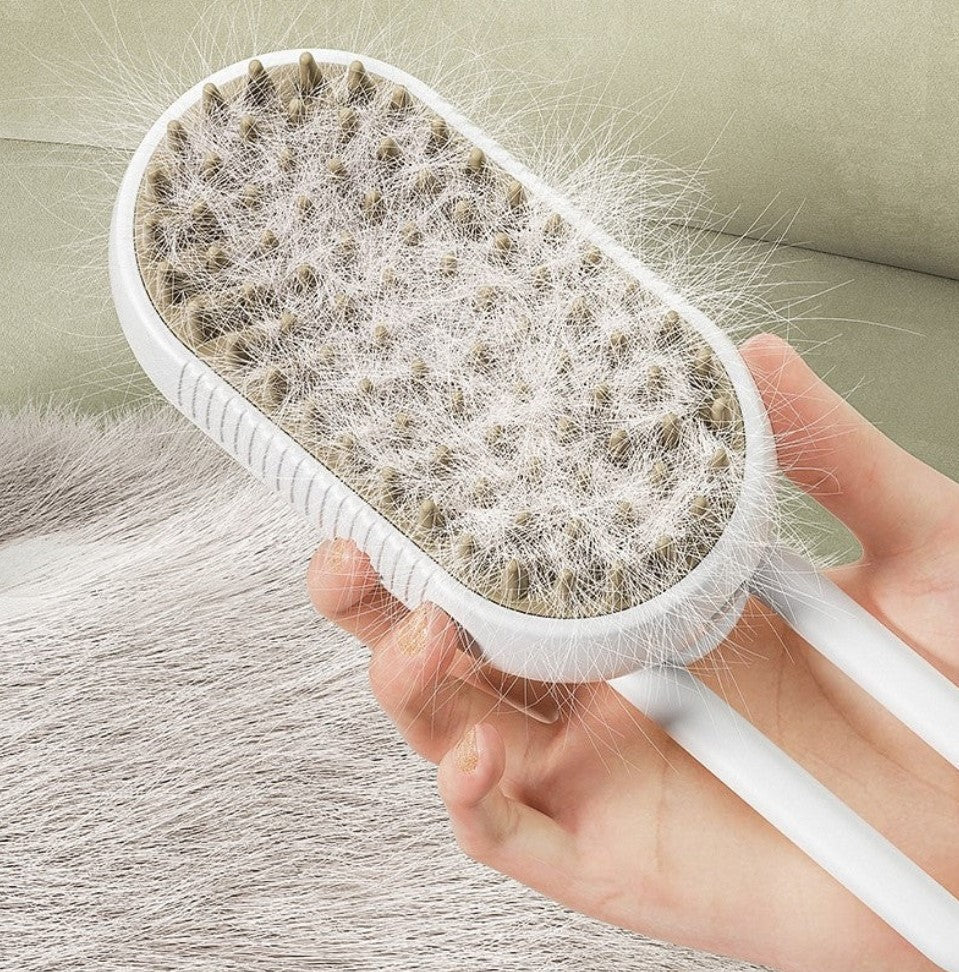 3-in-1 Electric Pet Steam Brush & Massager - PETLUXE
