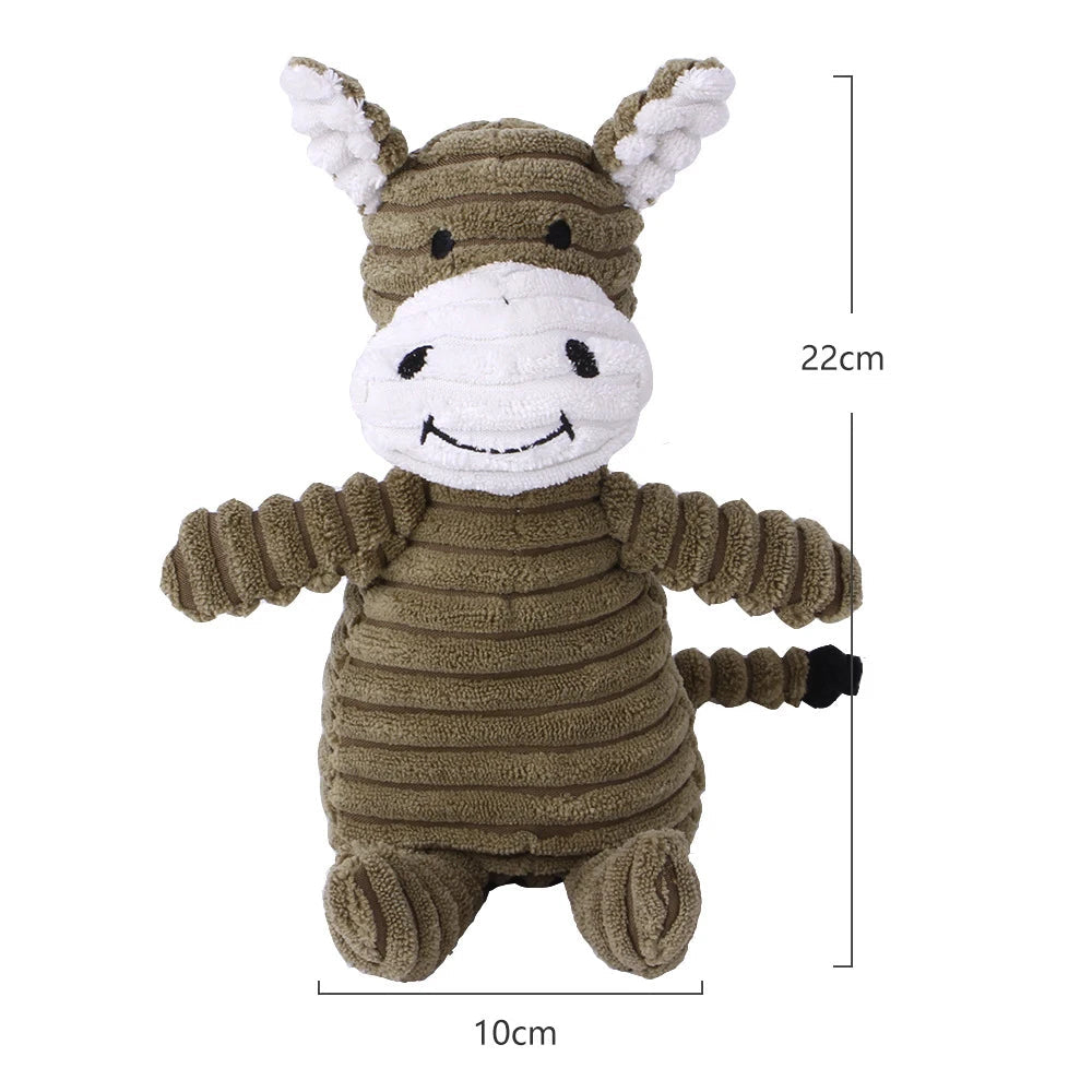 Animal-Shaped Plush Squeaky Dog Toy - PETLUXE