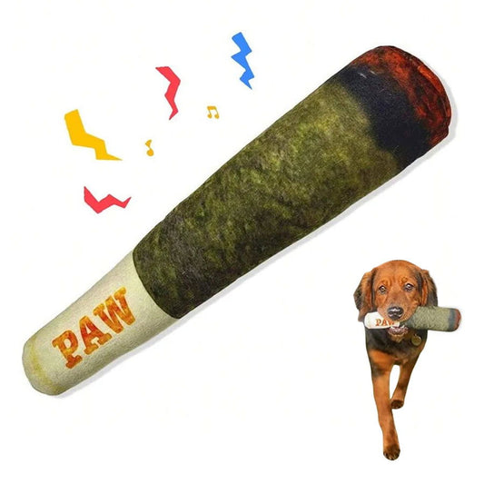 Cigar Design Plush Squeaky Chew Toy for Small & Medium Dogs - PETLUXE