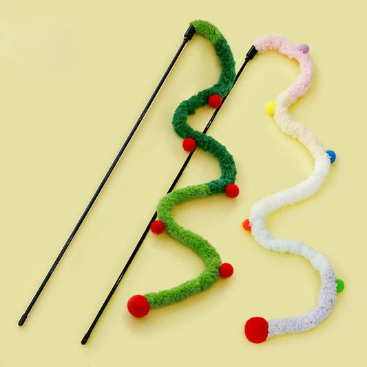 Interactive Feather Cat Teaser Wand with Christmas Design - PETLUXE