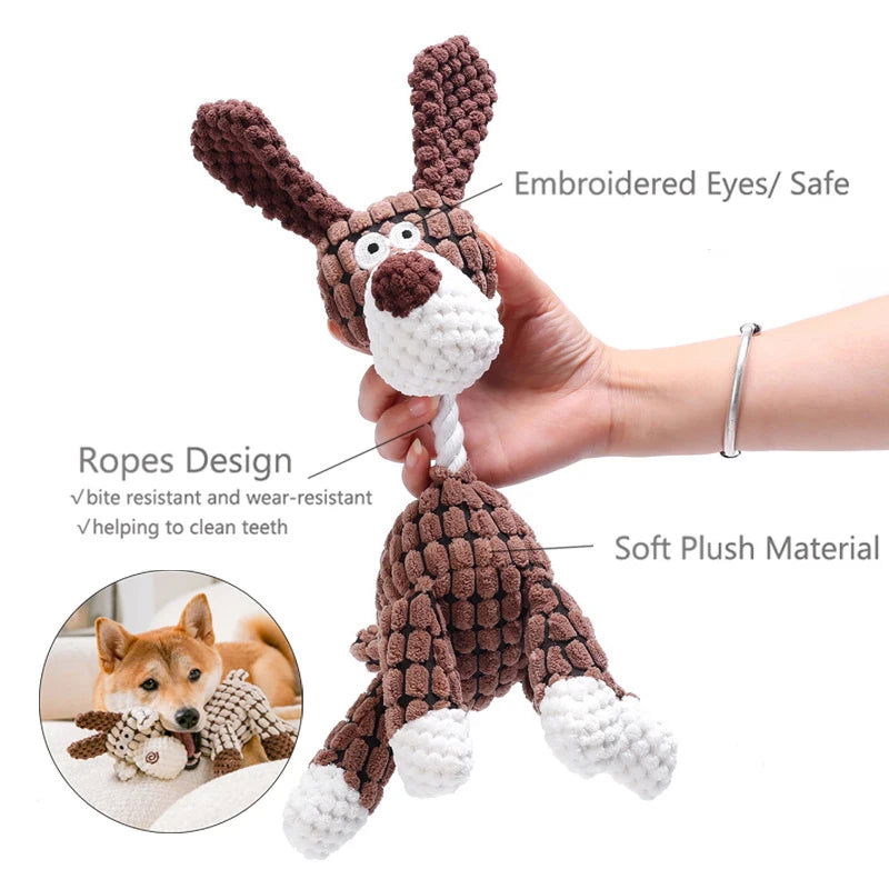 Plush Squeaky Dog Toy - Bite-Resistant for Small & Large Dogs - PETLUXE