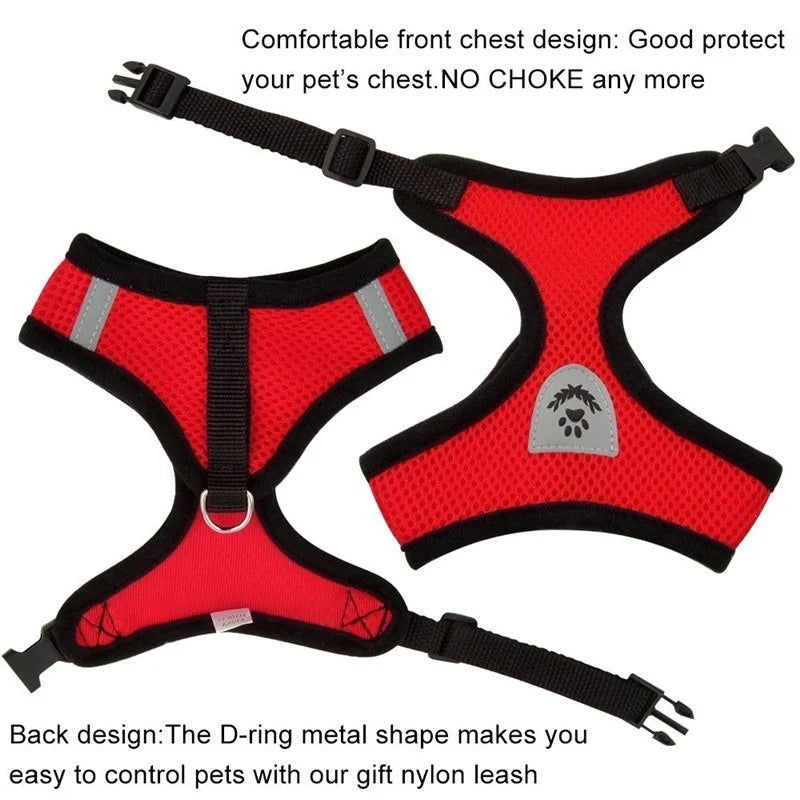 Reflective Mesh Harness with Leash for Small Dogs & Cats - PETLUXE