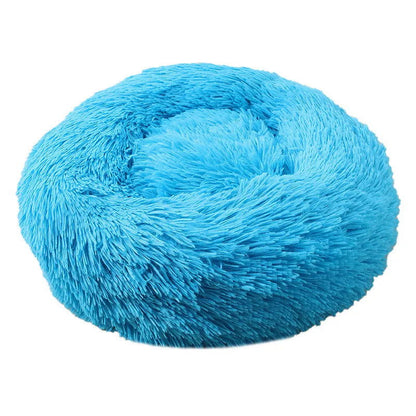Round Plush Donut Pet Bed - Washable & Cozy for All Pets - PETLUXE