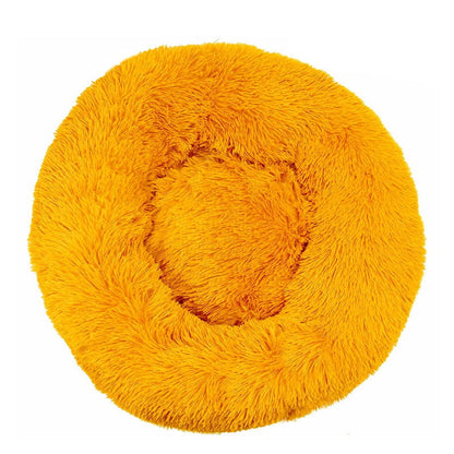 Round Plush Donut Pet Bed - Washable & Cozy for All Pets - PETLUXE