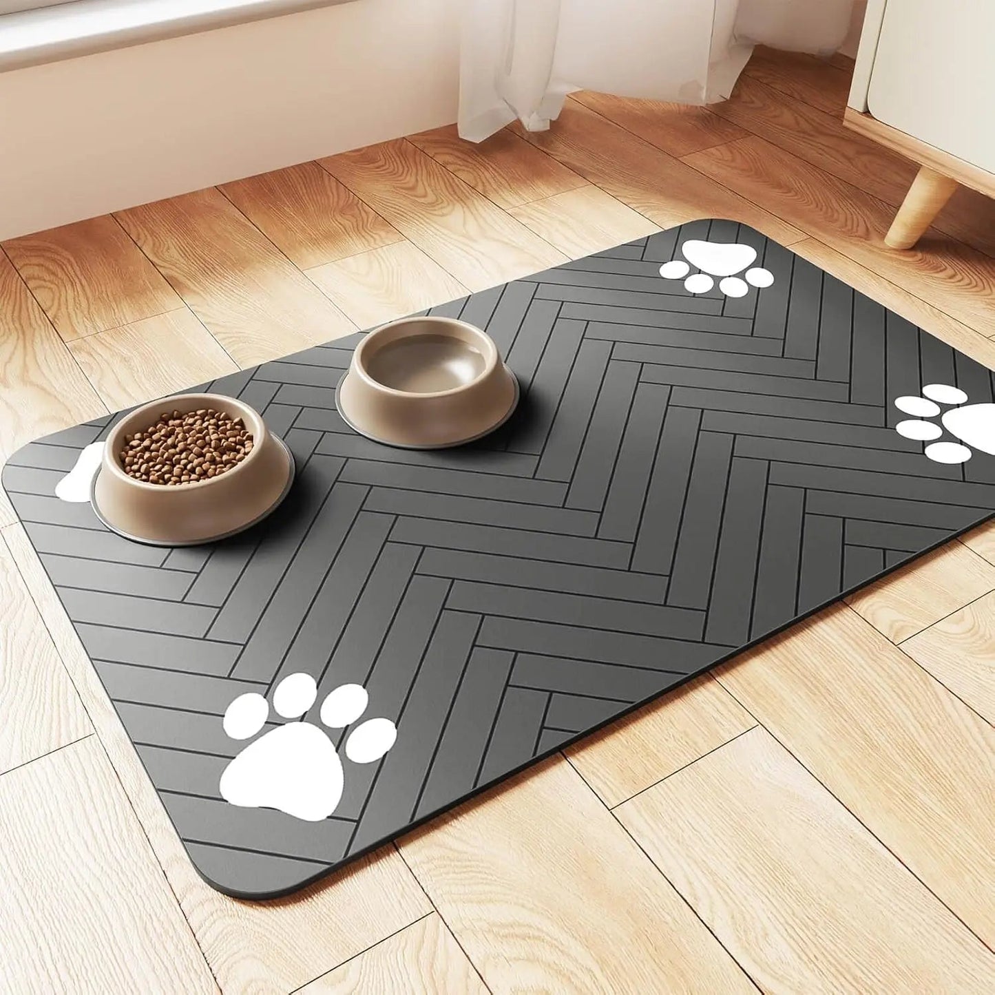 Waterproof Absorbent Pet Feeding Mat for Food & Water Bowls - PETLUXE