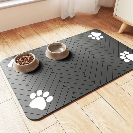 Waterproof Absorbent Pet Feeding Mat for Food & Water Bowls - PETLUXE