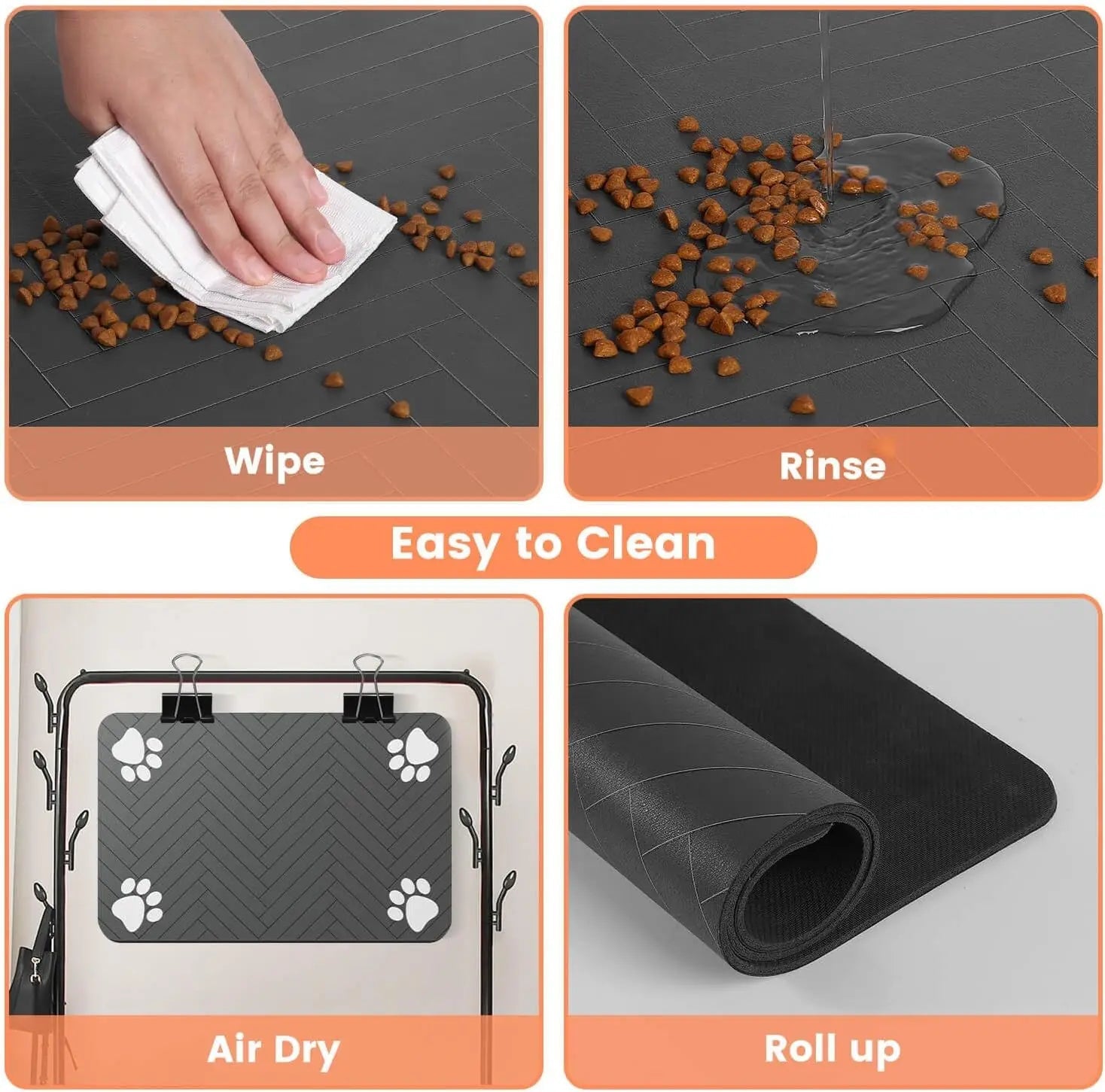 Waterproof Absorbent Pet Feeding Mat for Food & Water Bowls - PETLUXE