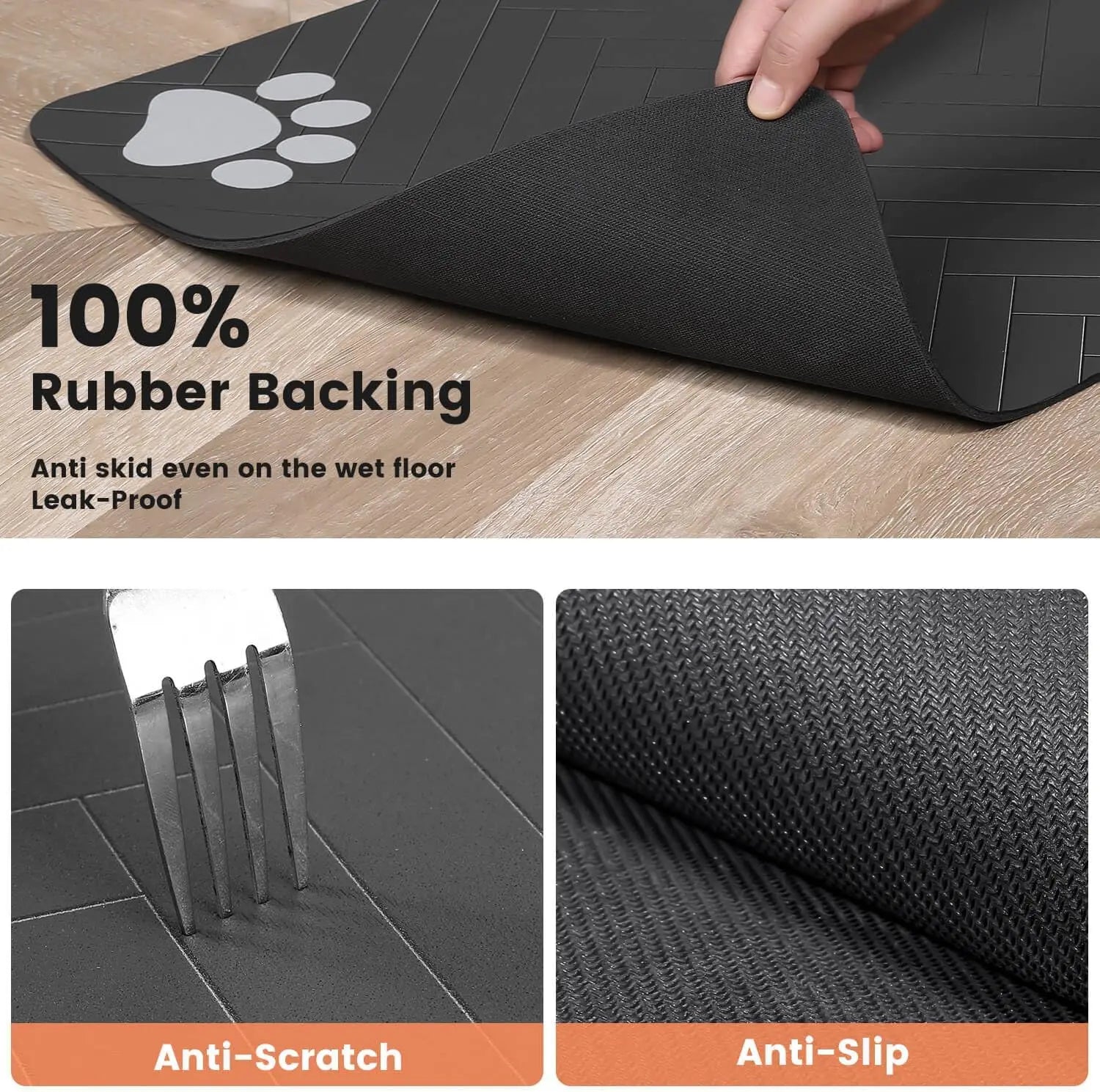 Waterproof Absorbent Pet Feeding Mat for Food & Water Bowls - PETLUXE